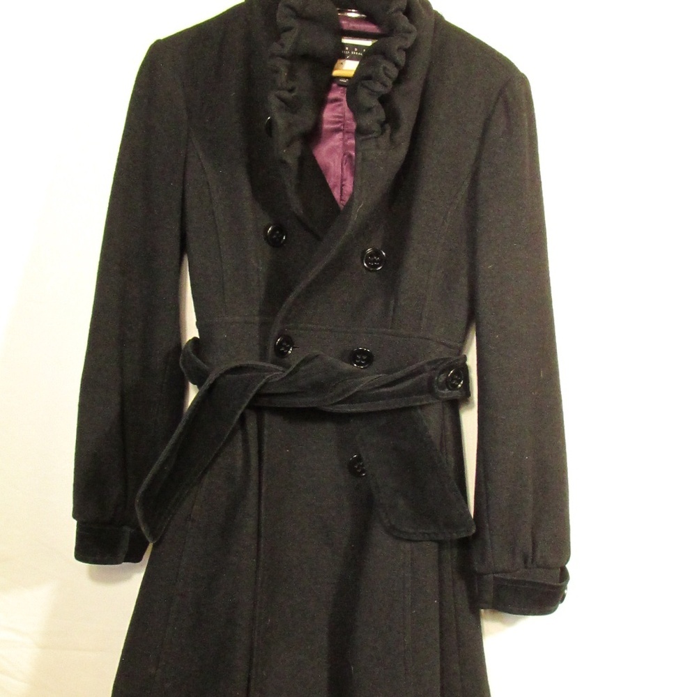 black wool-blend coat By Laundry by Shelli Segal